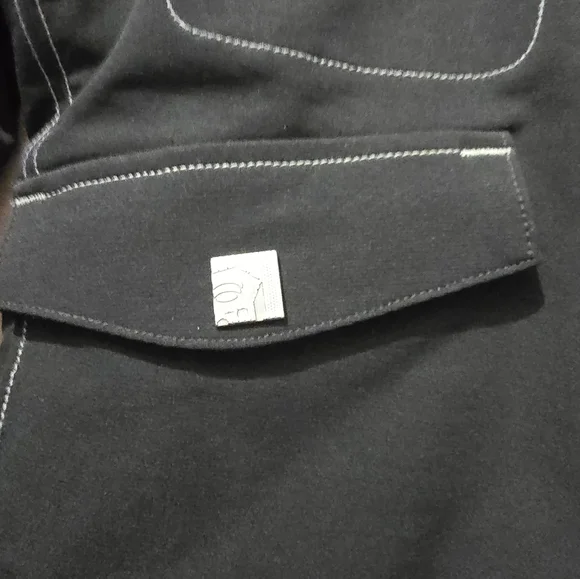 Mountain Hardwear Soft Shell Utility Moto Hooded Bomber jacket Coat black cozy S - Picture 10 of 15